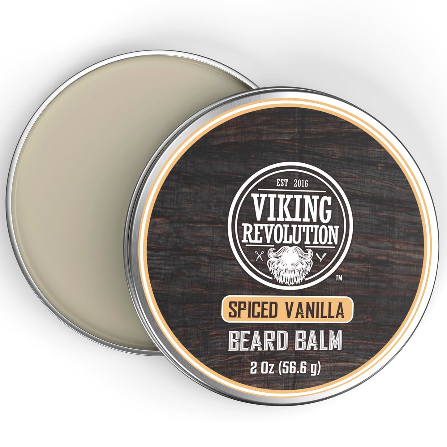 Viking Revolution Spiced Vanilla Beard Balm - Beard Butter with Argan Oil, Beard Softener for Men with Jojoba Oil - Beard Moisturizer for Men