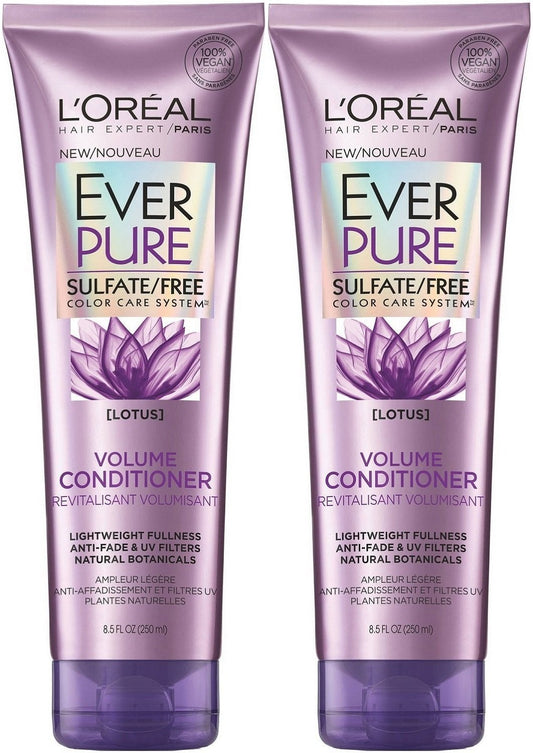 L'Oreal Ever Pure Volume Conditioner Lotus, 8.5 Fl Oz (Pack of 2)