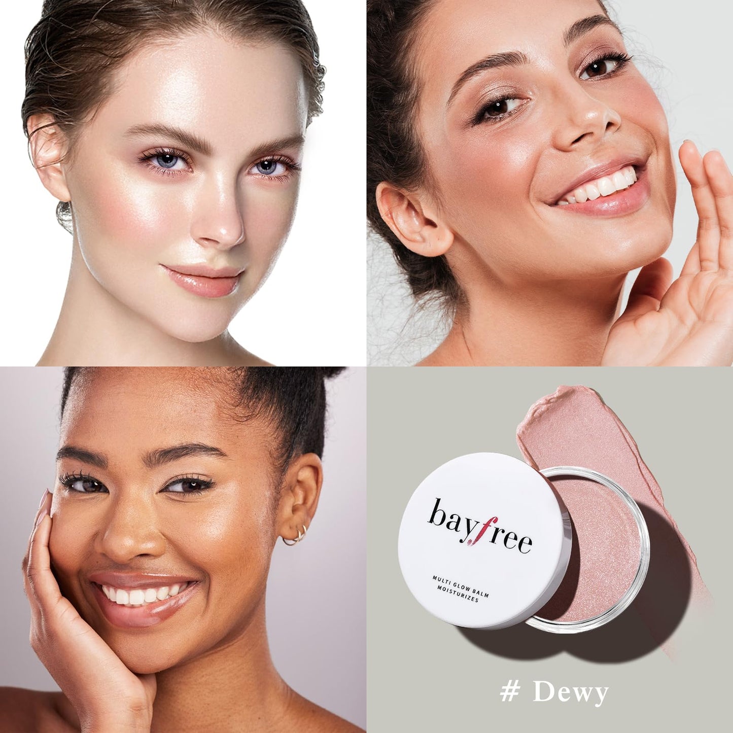 bayfree Multi Glow Balm, Cream Blush for Cheeks, Blush Balm Face Makeup, Radiant Finish, Hydrating, Creamy, Lightweight & Blendable Color, Face Beauty and Personal Care bayfree