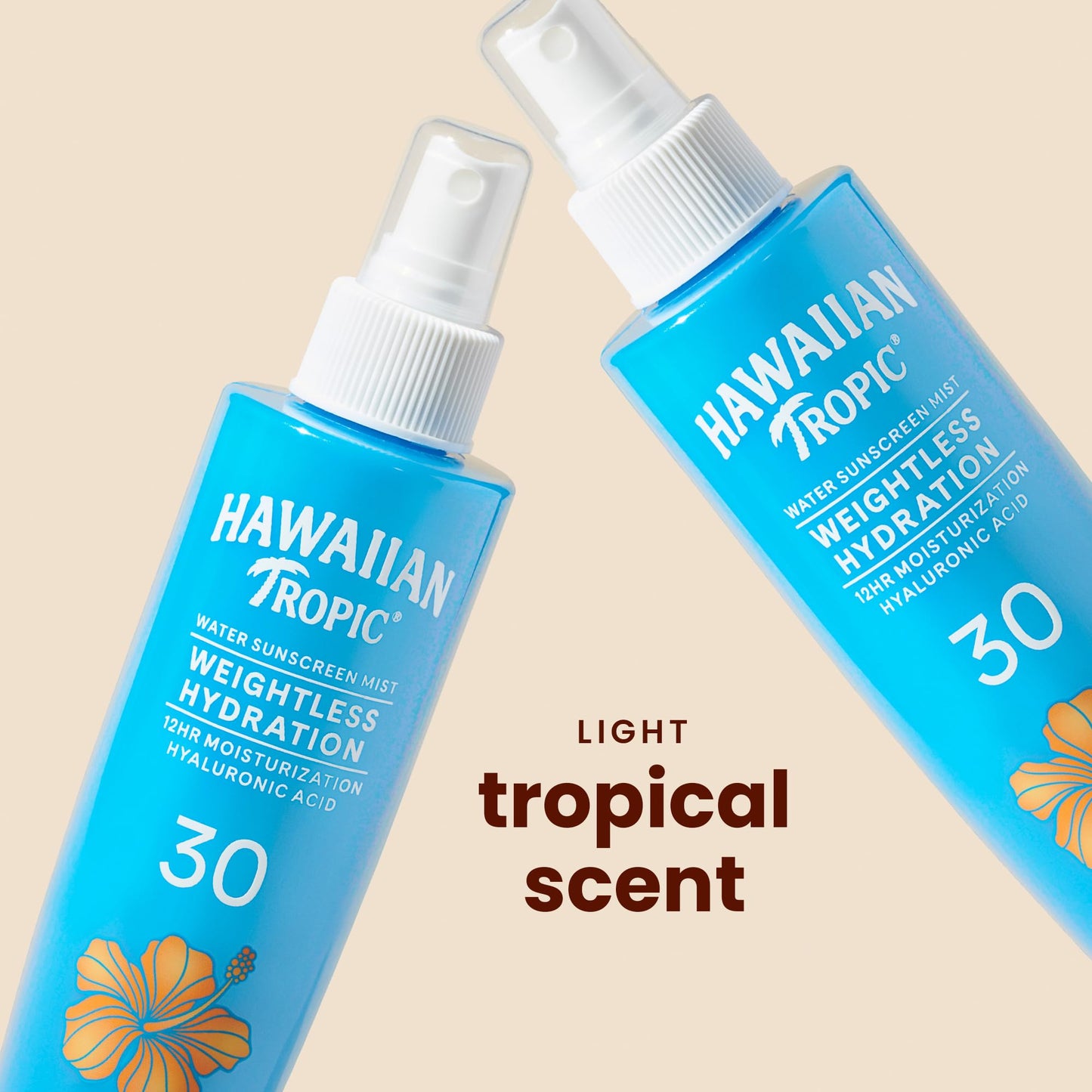 Hawaiian Tropic Weightless Hydration Water Mist for Body SPF 30, 5.2 Fl Oz | Hawaiian Tropic Body Spray Sunscreen Mist, Water Based SPF 30
