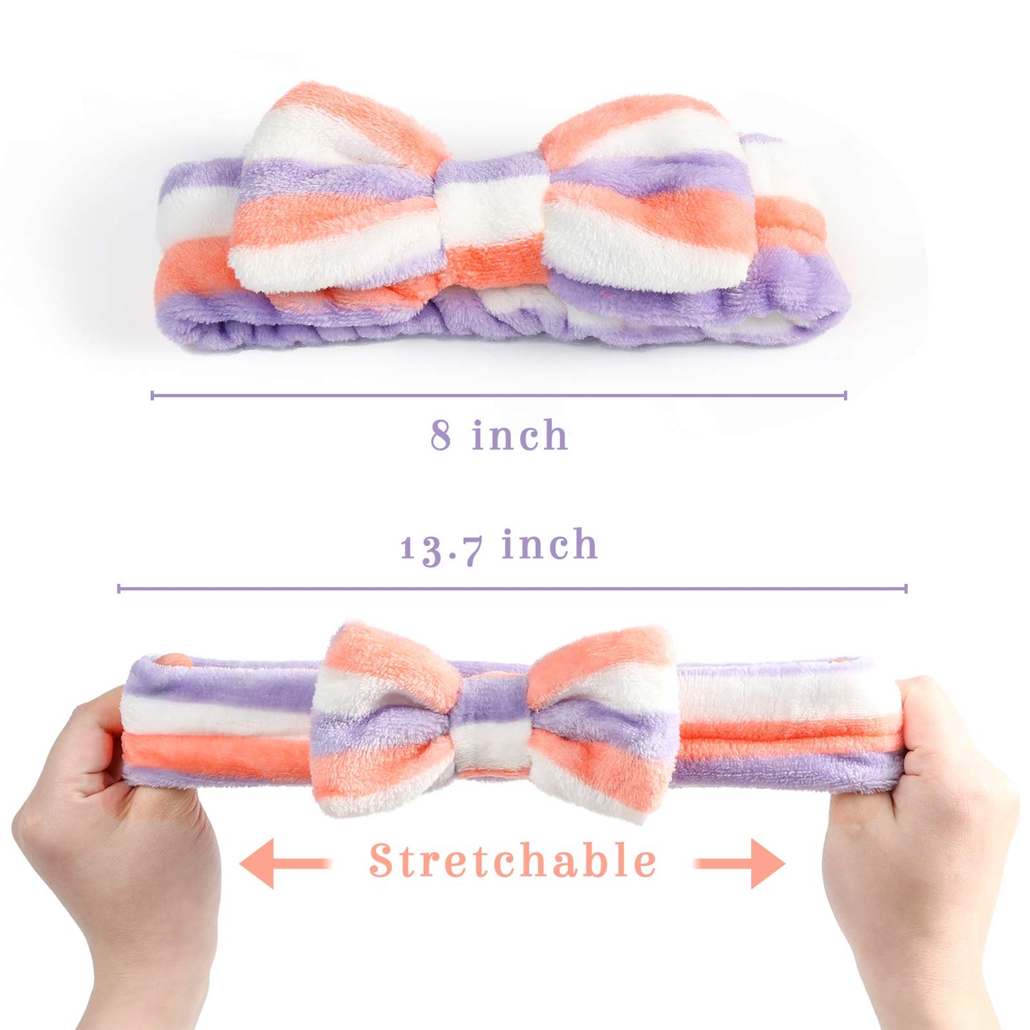 3 otters 8-Pack Spa Headband, Stocking Stuffers for Women Teen Girls, Mom, Girlfriend, Makeup Headband for Washing Face, Skincare, Christmas Spa Gifts