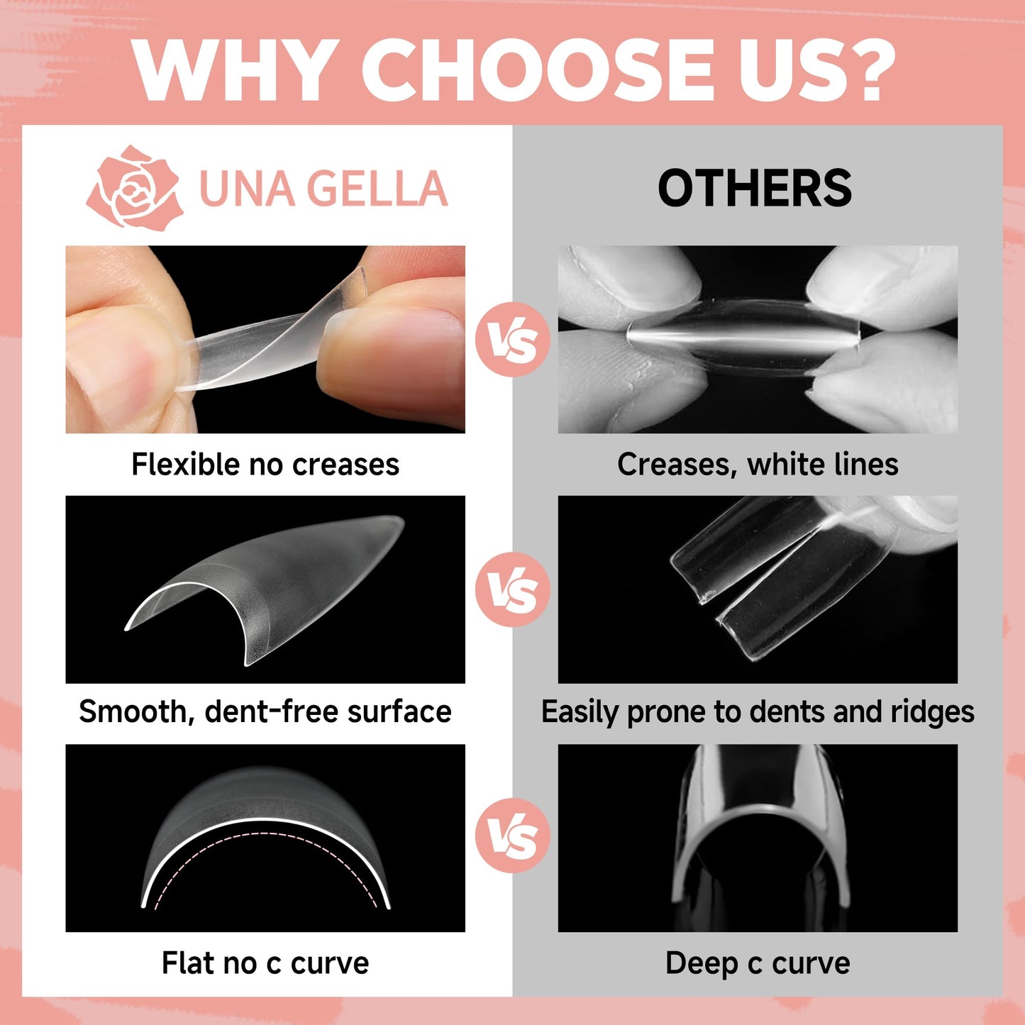 UNA GELLA Stiletto Gel Nail Tips 504pcs Long Stiletto Almond Clear Curved Nails Tips Half Cover False Fake Nails for DIY Press On Nails Extension Art Beauty and Personal Care UNA GELLA