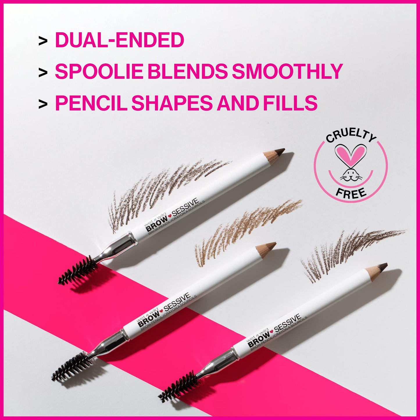 wet n wild Brow-Sessive Brow Pencil, Ultra-Precise Dual Ended Spoolie Brush for Perfect Buildable Blendable Shaping, Natural Lasting Shades for Every