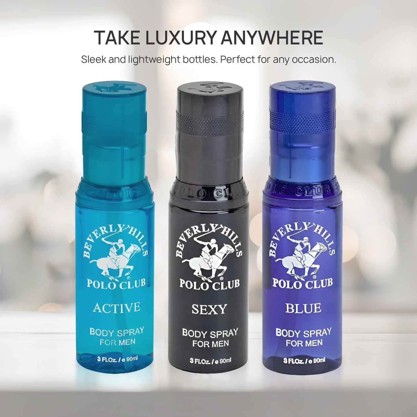 Beverly Hills Polo Club Men's Body Spray Collection Gift Set Featuring Luxury Designer Cologne Scents for Long Lasting Freshness