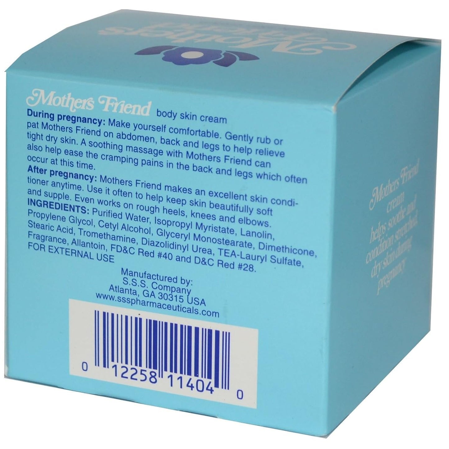 Mothers Friend Body Skin Cream 4 oz (Pack of 4)