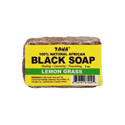 Taha African Black Soap Bar, Organic & 100% Natural, Soothing & Moisturizing, Healthy Cleansing - Great for Blemishes, Acne, Dry Scalp, and More