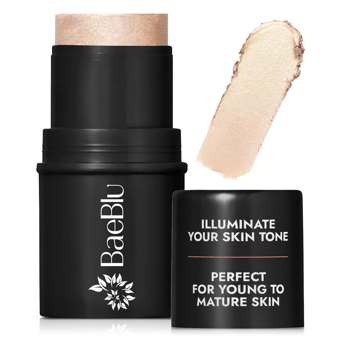 BaeBlu - Organic Blush Tube, Chardonnay - 100% Natural Vegan Cream Blush Sticks, Multi-Use Bronzer, & Highlighter for Lips, Cheeks & Eyes, Buildable