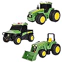 John Deere 3-Pack Set Lights and Sound Realistic 5" Farm Vehicles, 7R Series Tractor, 6105M Tractor and Gator