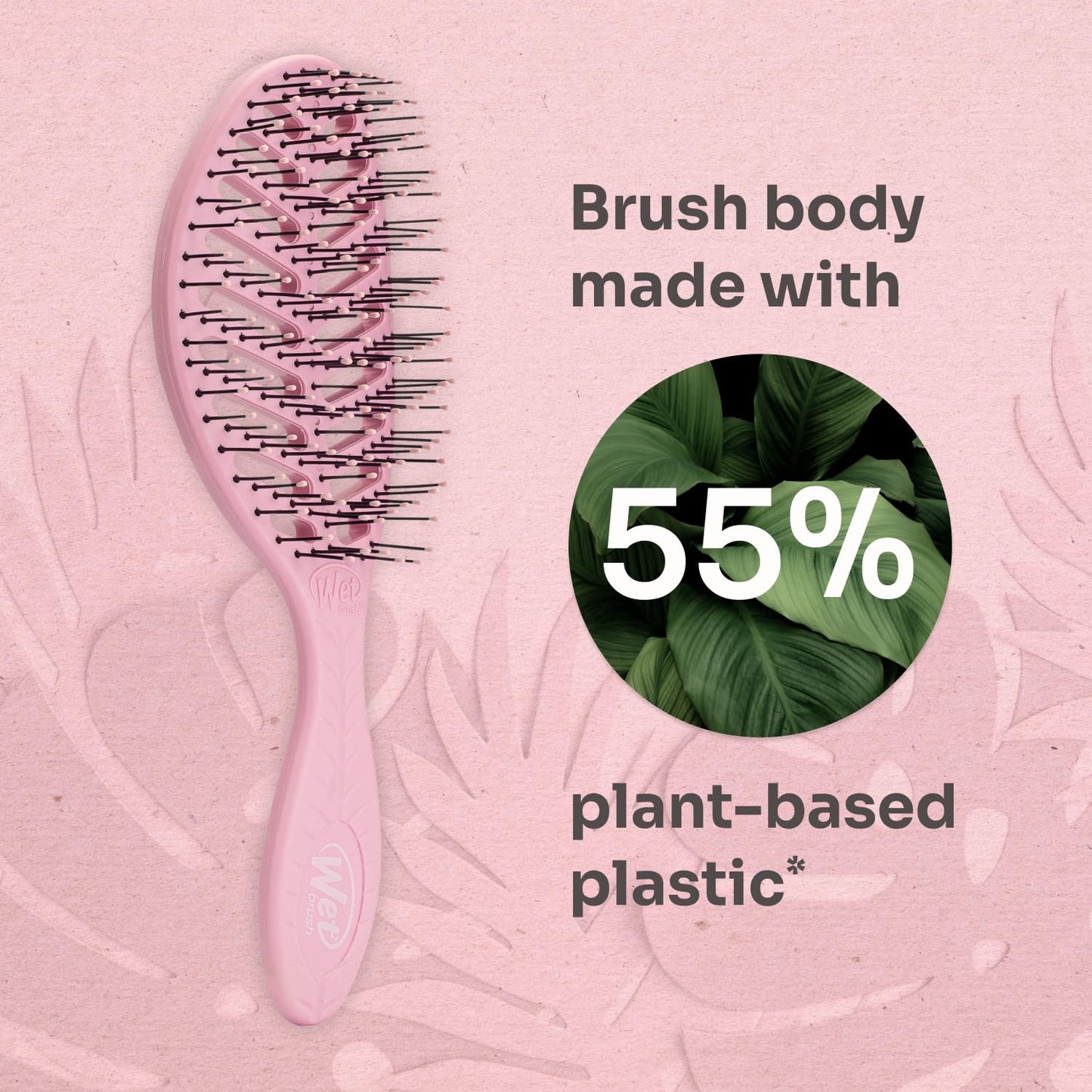 Wet Brush Go Green Speed Dry Hair Brush, Pink - Vented Design & Ultra Soft HeatFlex Bristles - Ergonomic Handle Manages Tangle & Uncontrollable Hair
