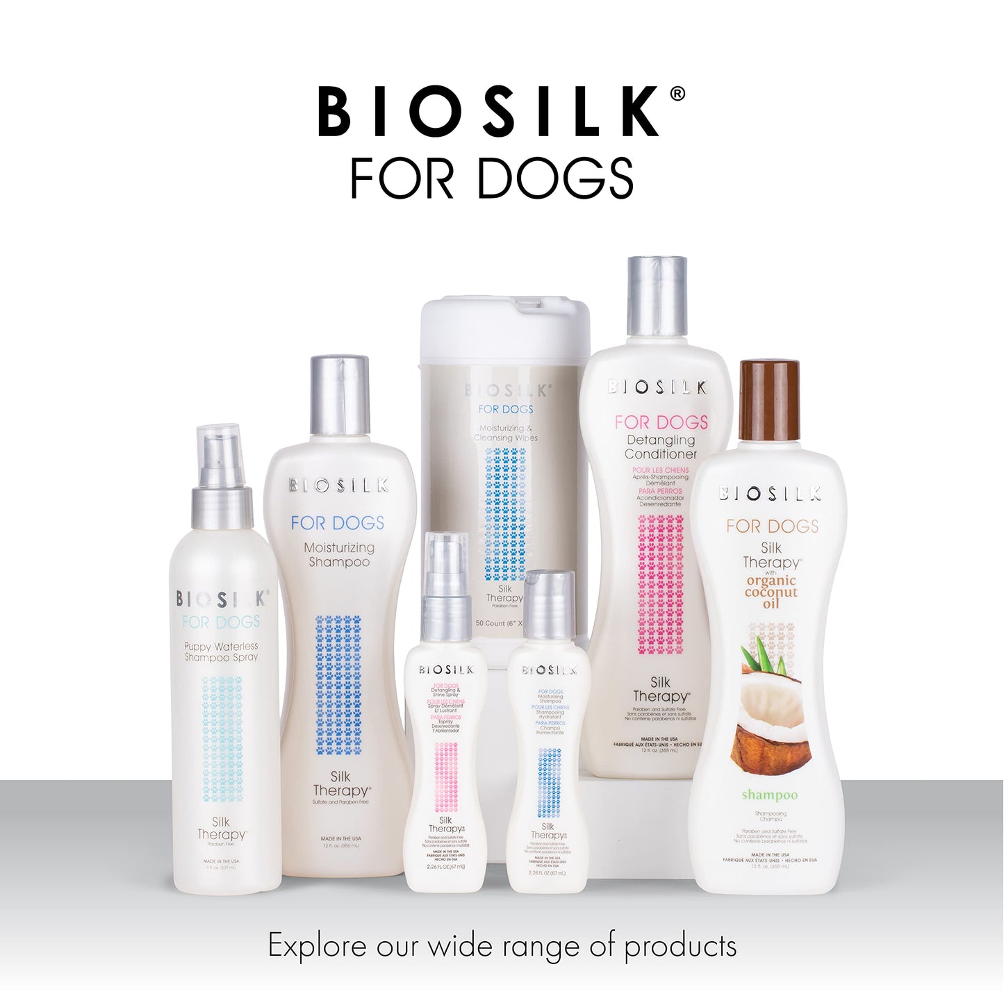BioSilk for Dogs Detangling & Shine Mist – Silk Therapy Spray for Shiny, Smooth Coats & Dematting, 8oz Bottle