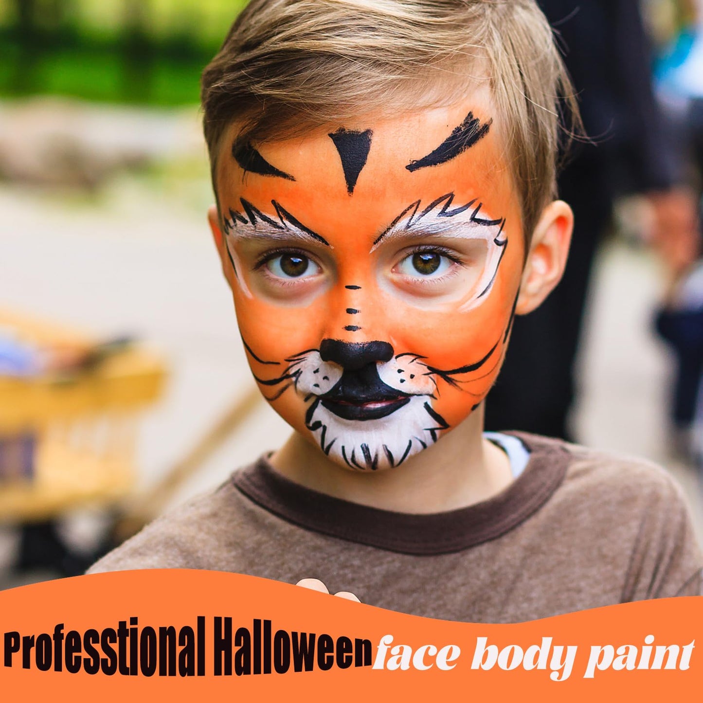 Orange Face Body Paint?Water Based Cream Orange Face Body Paint for Starfire Festivals Halloween Cosplay SFX Pumpkin Makeup,Washable&Full Coverage