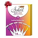 BIC Soleil 3 Colors Women's Disposable with 3 Blade Razors, Aloe Vera and Vitamin E Lubricating Strip for Enhanced Glide, 14-Pack, Stocking Stuffers