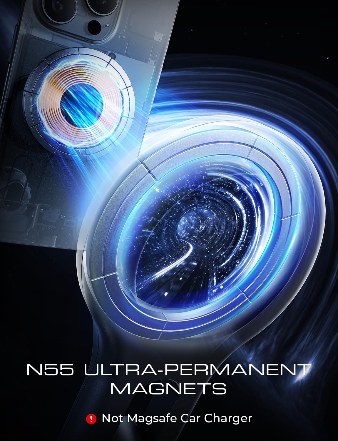 LISEN for MagSafe Car Mount, Magnetic Phone Holder for Car Air Vent Phone Holder [Strong Magnetic] Hands Free Cell Phone Holder Strong Clip Car…