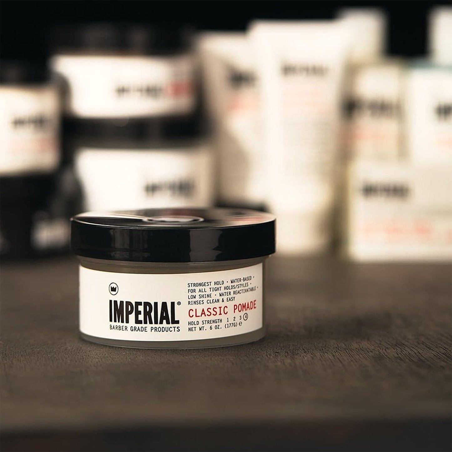 Imperial Barber Grade Products | Classic Pomade, 6 oz | Strong Hold | Low Shine | Water-Based | Easy to Wash Out | For Tight Holds and Styles