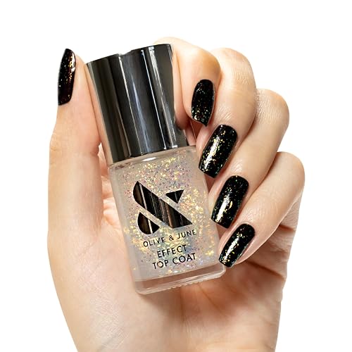 Olive & June Long Lasting Top Coat Nail Polish - Stardust | Gel-Like Finish | No Lamp Needed | Lasts up to 10 days | Salon-Quality at Home | Vegan Beauty & Personal Care Olive & June