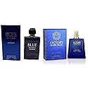 META-BOSEM Blue Pour Homme+Victory Men's Cologne Collection, Eau de Toilette Natural Spray - Masculine Notes - Fresh Scent - Holiday Gift Set (Pack