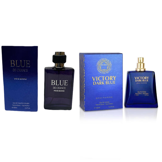 META-BOSEM Blue Pour Homme+Victory Men's Cologne Collection, Eau de Toilette Natural Spray - Masculine Notes - Fresh Scent - Holiday Gift Set (Pack