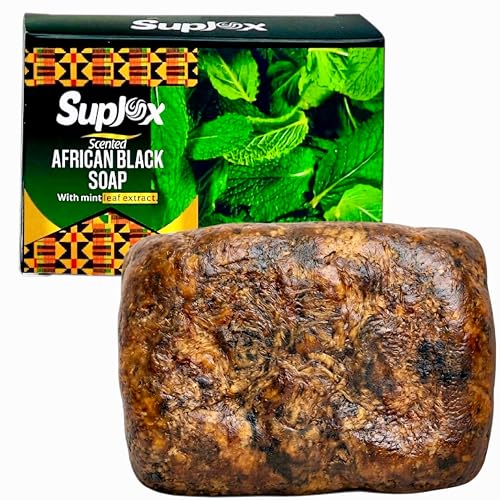 African Black Soap Bar scented, long lasting for oily skin, 100% authentic from Ghana.