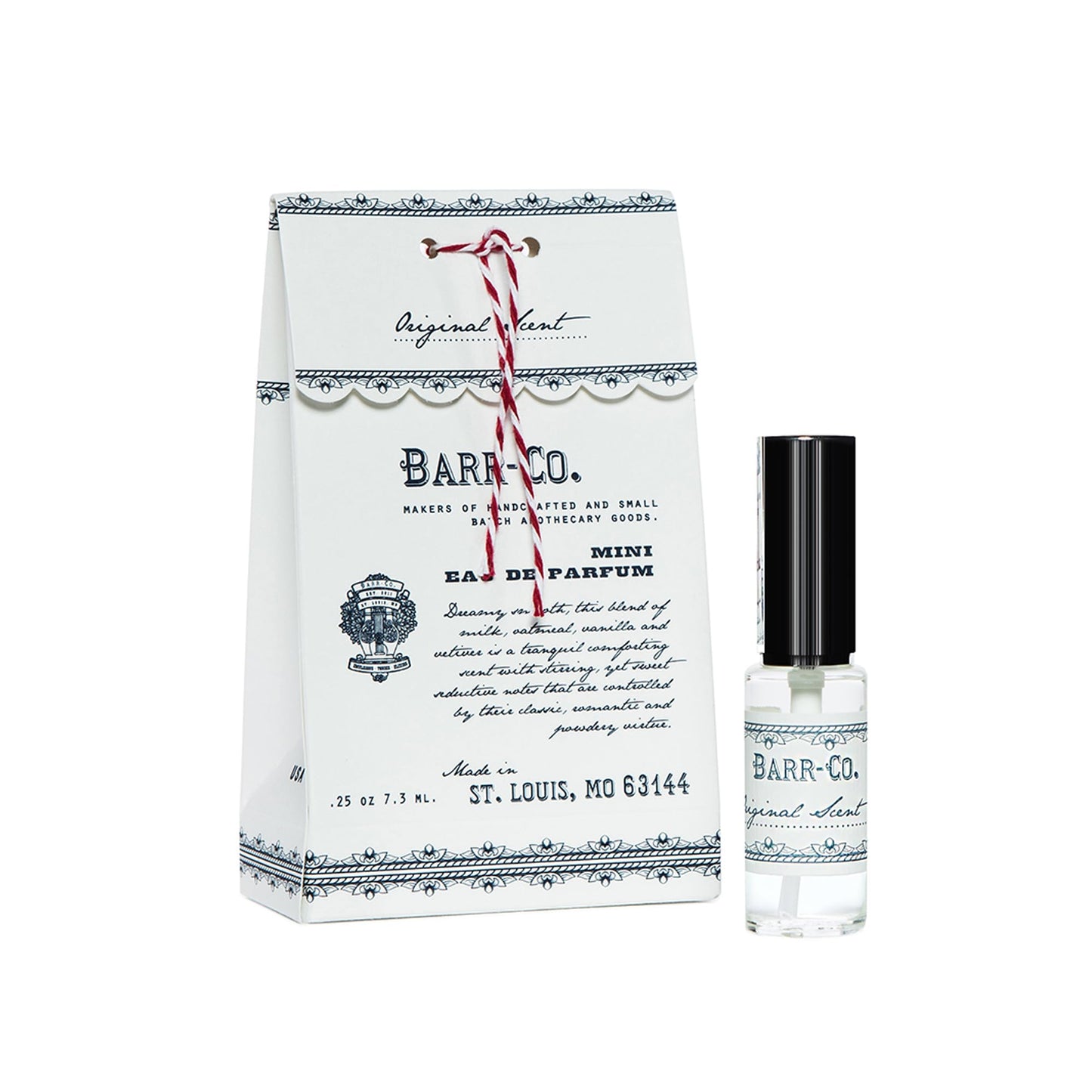 Barr-Co. Original Scent Mini Perfume Spray, Creamy Vanilla Scent with Oat & Vetiver, Concentrated Perfume Oil for Women, Travel Size, 0.25 fl oz
