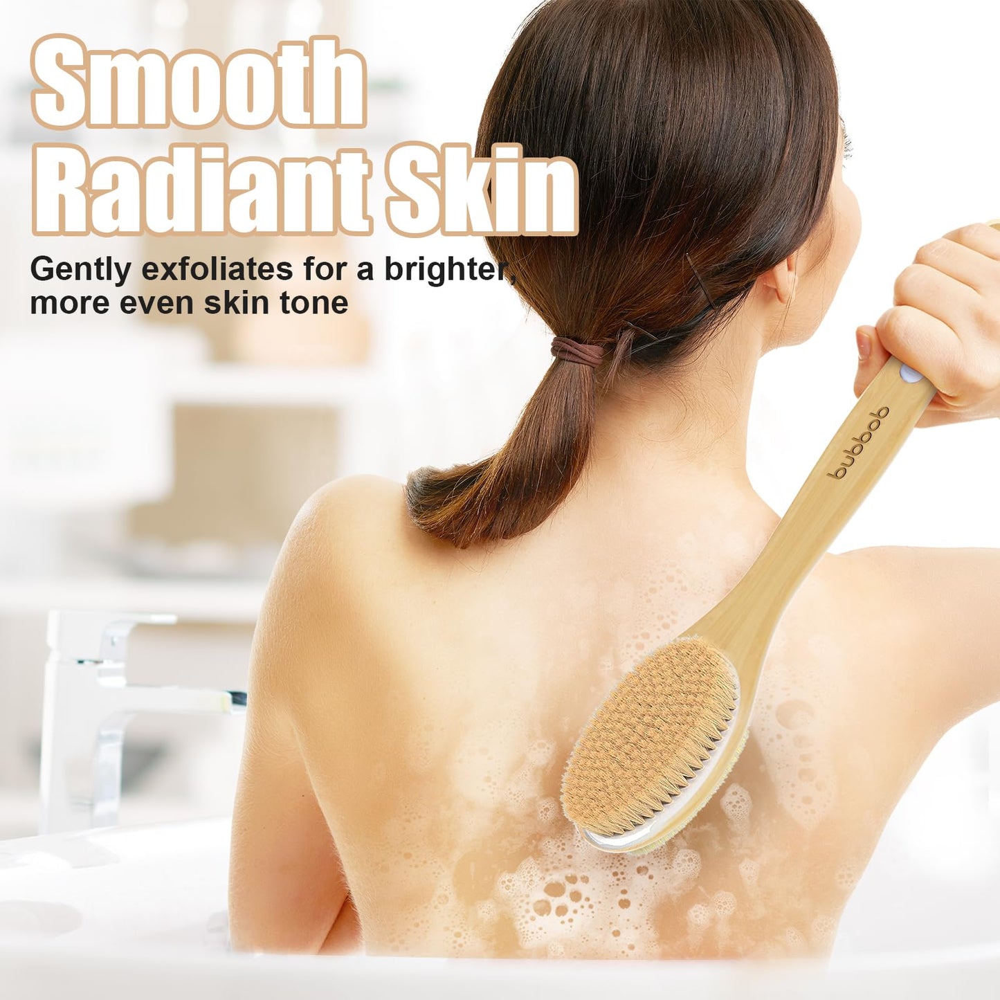 Back Scrubber for Shower,Bath Brush with Long Handle,Men and Women (Purple) Beauty and Personal Care Bubbob