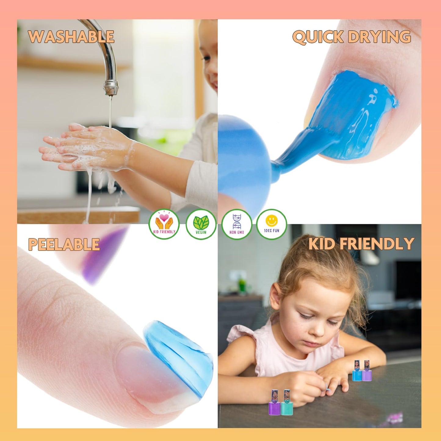 Townley Girl Moana 2 Non-Toxic Water-Based Peel Off Nail Polish Set with Glittery Shimmery and Opaque Colors for Girls Kids Ages 3+ Perfect Beauty & Personal Care Townley Girl