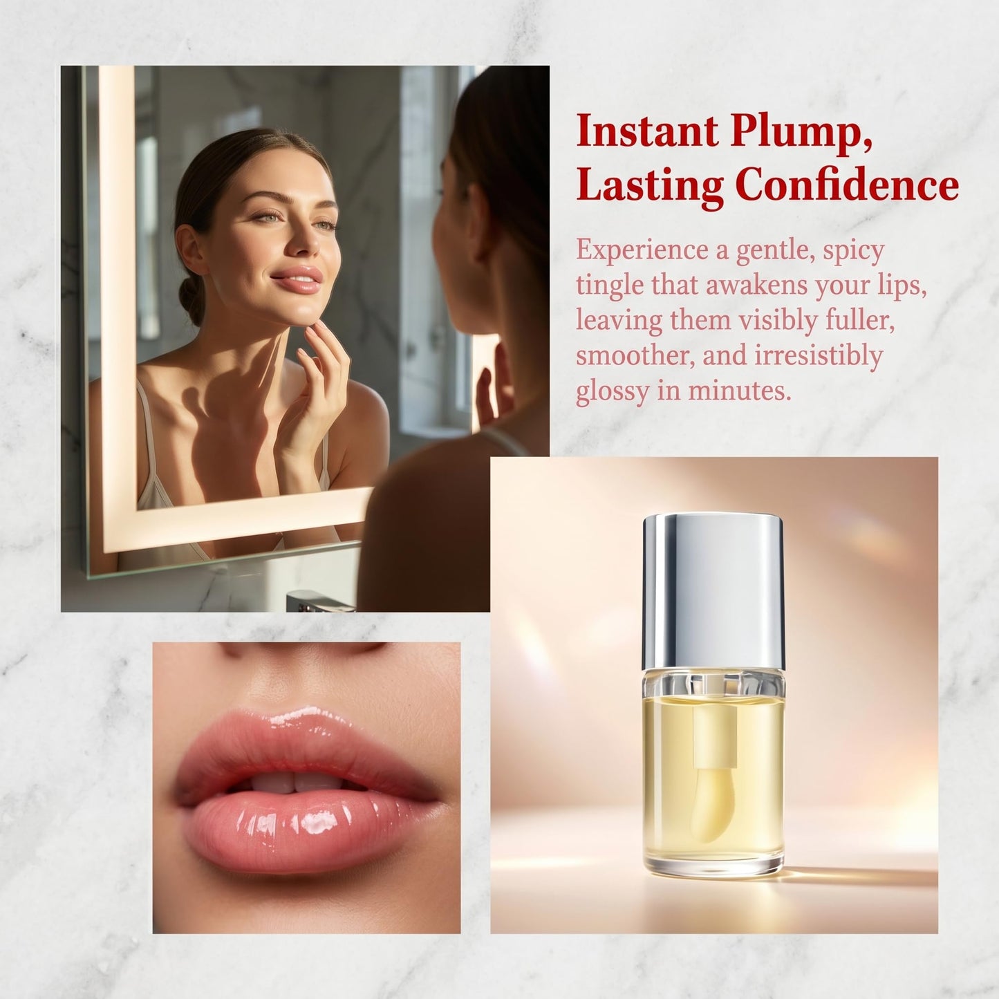 SLTCZHTZEP Spicy Plumping Lip Oil, Moisturizing Lip Plumper Gloss for Fuller Looking Lips & Fine Lines,5ml 2PCS