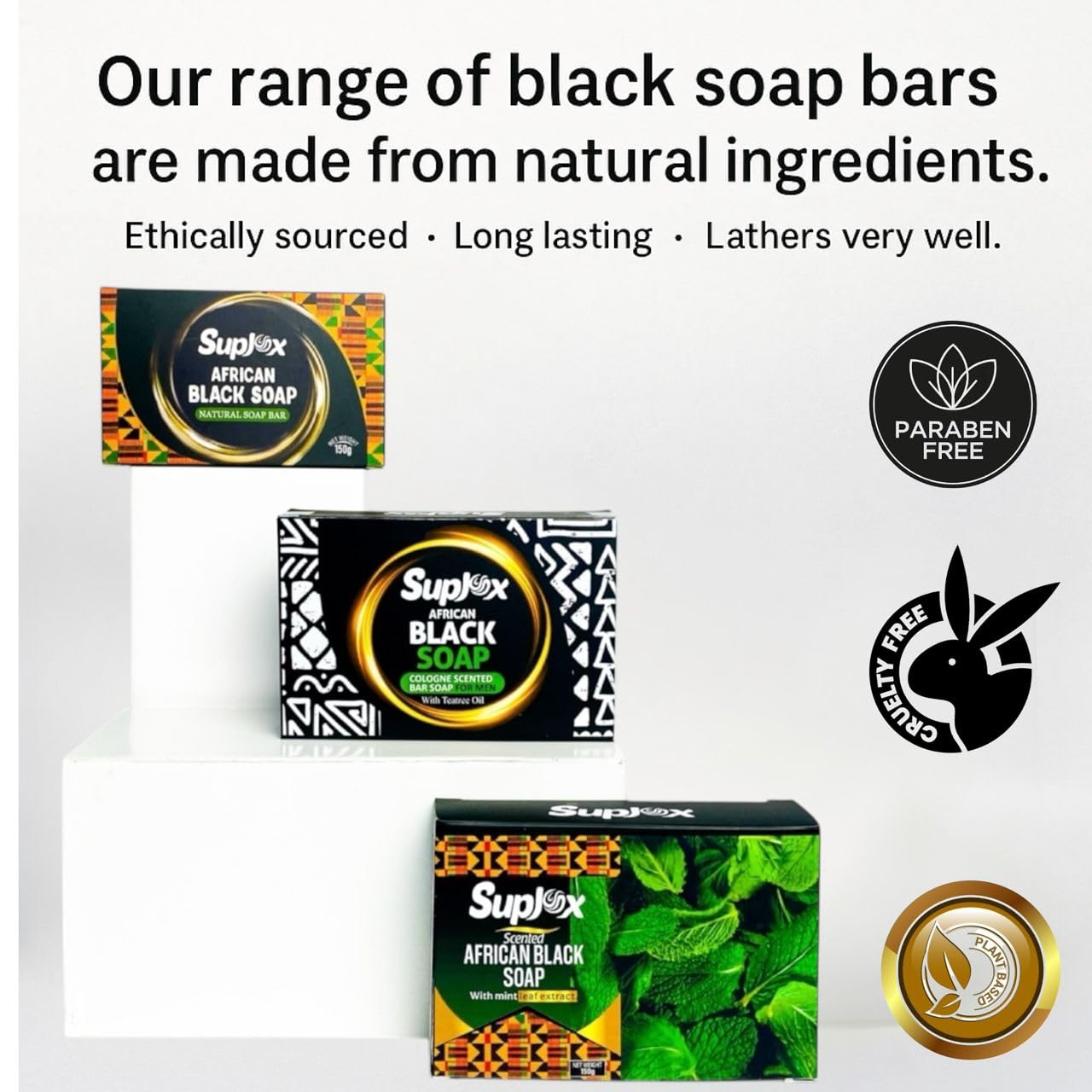 African Black Soap Bar scented, long lasting for oily skin, 100% authentic from Ghana.