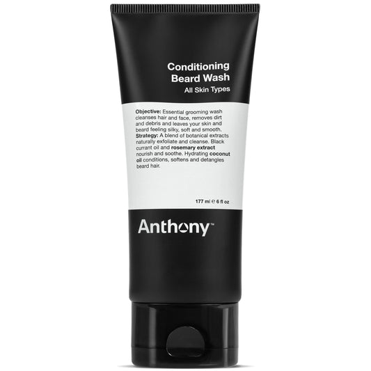 Anthony Conditioning Beard Wash, 6 Fl Oz, Contains Botanical and Rosemary Extracts, Black Currant and Coconut Oils, Cleanses, Hydrates, Softens,