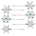 Christmas Bow Snowflake Hair Clip Hairpin Festive Gift Bows Rhinestone Snowflake Alligator Clips Xmas Holiday Party Hair Accessories Gift (Snowflake)