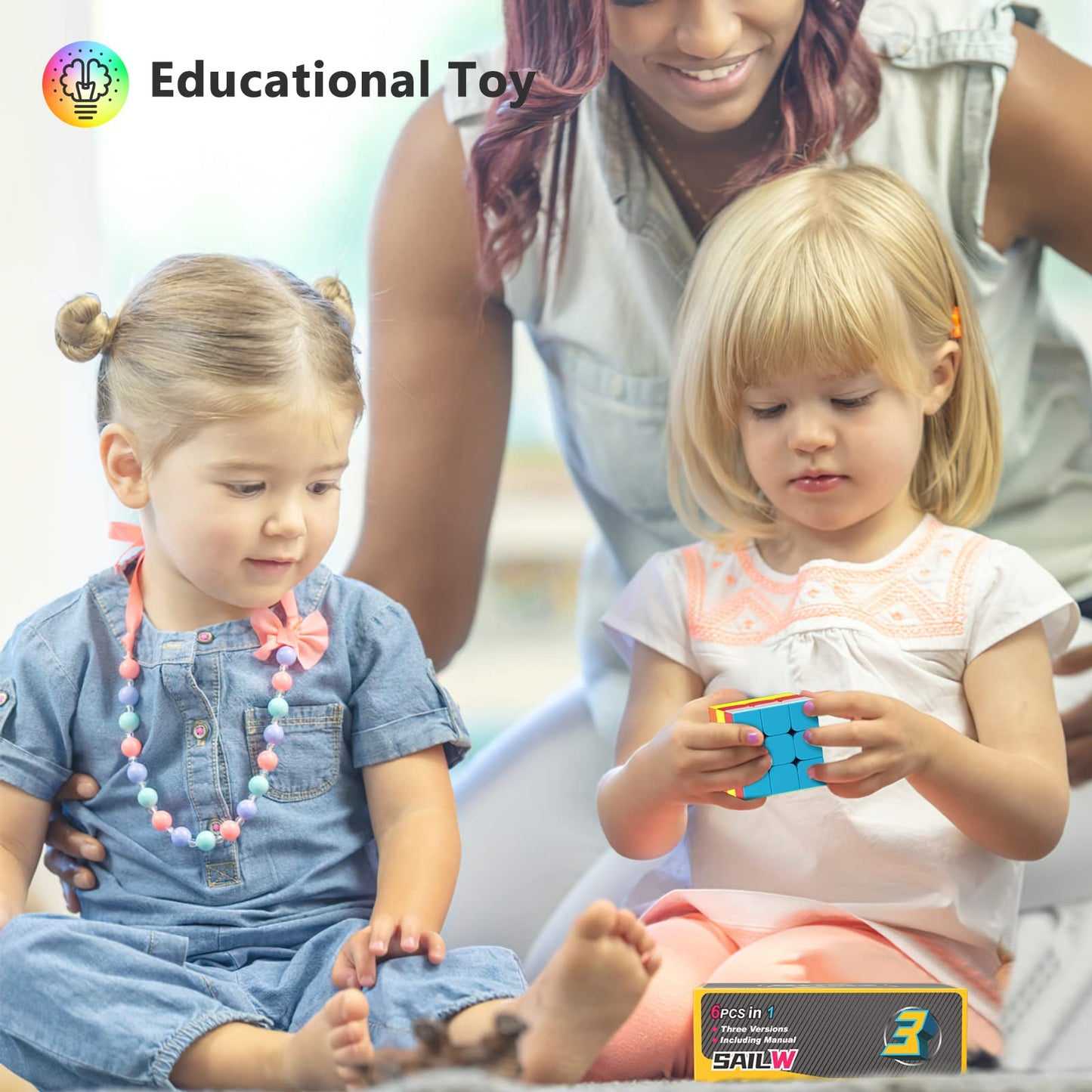 Vdealen 3x3x3 Speed Cube Set – 6-Pack Stickerless Magic Cubes, Bulk Puzzle Toy for Kids, Teens & Adults, Classroom Prizes, Party Favors & Gifts