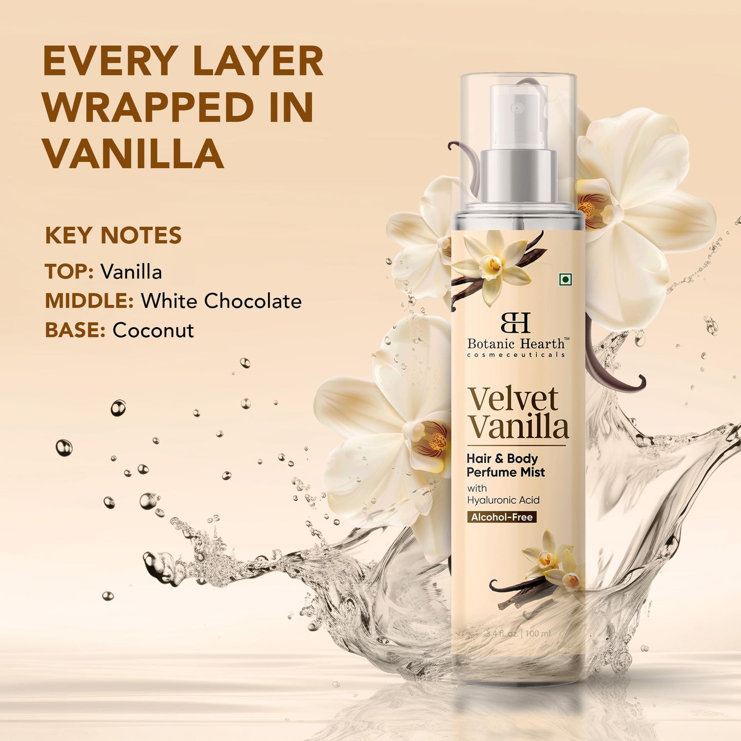 Botanic Hearth Vanilla Hair Perfume & Body Mist, Long-Lasting Hair Deodorizer & Body Scent for Women & Men, Alcohol-Free Clean Fragrance Hair Spray Beauty and Personal Care Botanic Hearth