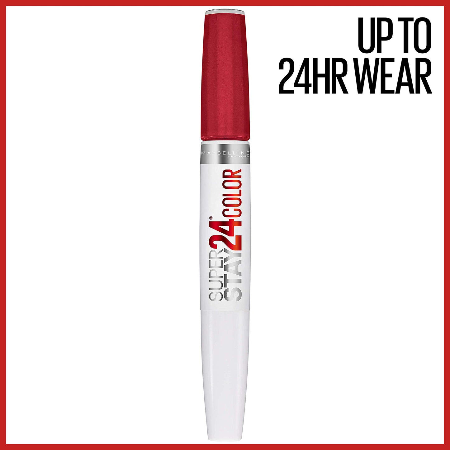 Maybelline Super Stay 24, 2-Step Liquid Lipstick Makeup, Long Lasting Highly Pigmented Color with Moisturizing Balm, Eternal Cherry, Cherry Red, 1