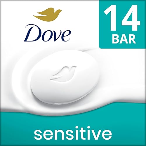 Dove Beauty Bar More Moisturizing Than Bar Soap for Softer Skin, Fragrance-Free, Hypoallergenic Beauty Bar Sensitive Skin With Gentle Cleanser 3.75 oz
