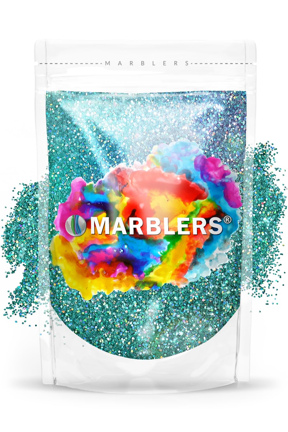 MARBLERS Holographic Glitter [Holo Teal] 3oz (85g) | Fine | Non-Toxic, Vegan, Cruelty-Free | Face, Body, Eyeshadow, Hair, Festival, Party Makeup |