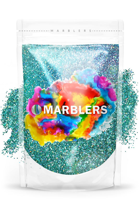 MARBLERS Holographic Glitter [Holo Teal] 3oz (85g) | Fine | Non-Toxic, Vegan, Cruelty-Free | Face, Body, Eyeshadow, Hair, Festival, Party Makeup |