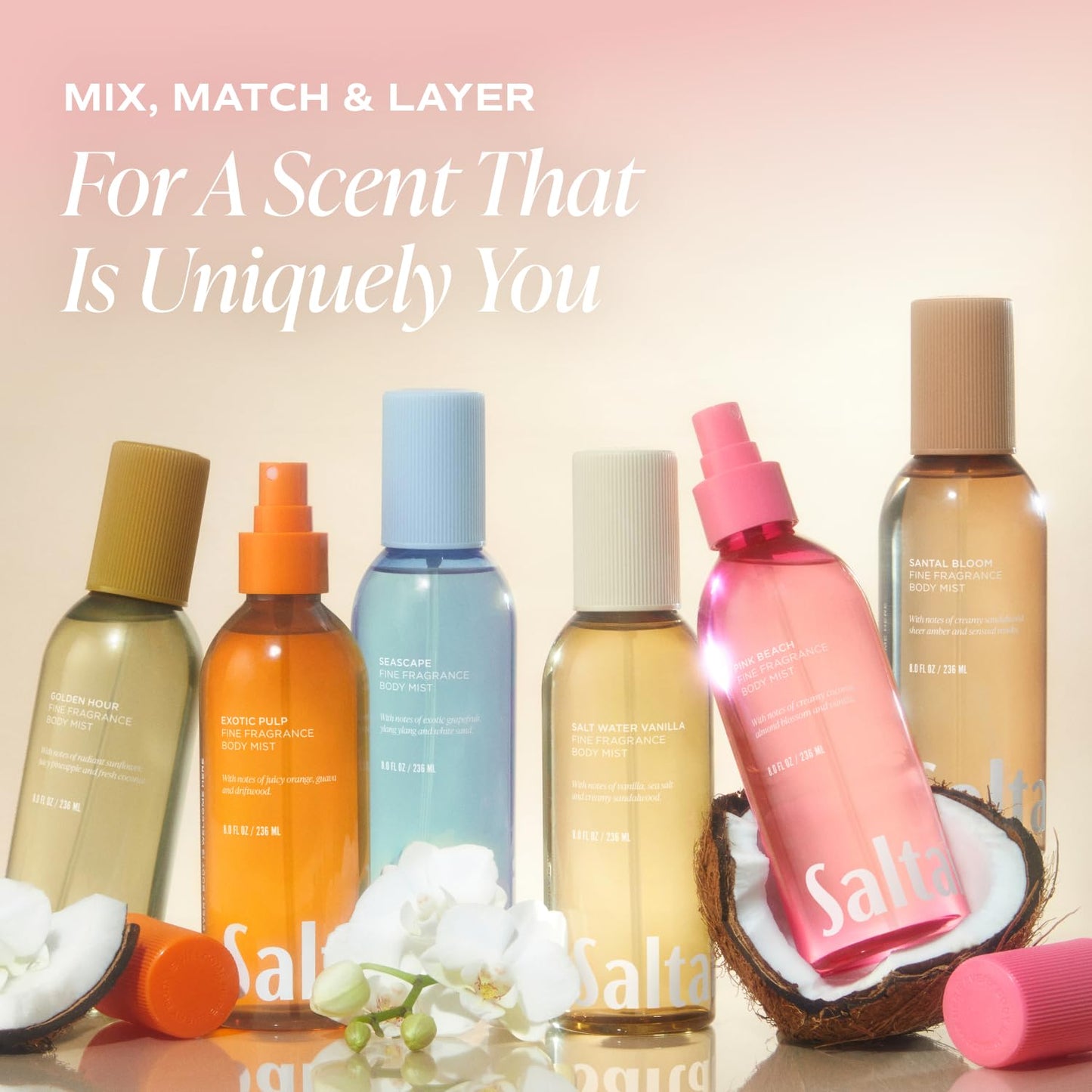 Saltair Body Mist 2 Pack - Fine Fragrance, Lightweight Body Spray Mist with Driftwood Scent. Long Lasting Perfume Mist - 2x 8oz Bottles Beauty and Personal Care Saltair
