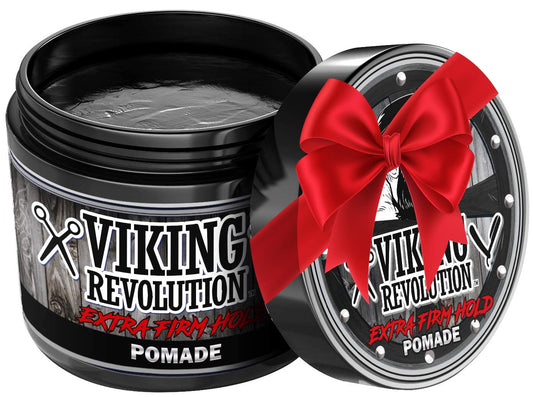 Viking Revolution Extreme Hold Pomade for Men - Style & Finish Your Hair - Extra Firm,Strong Hold & High Shine for Men’s Styling Support - Water Based