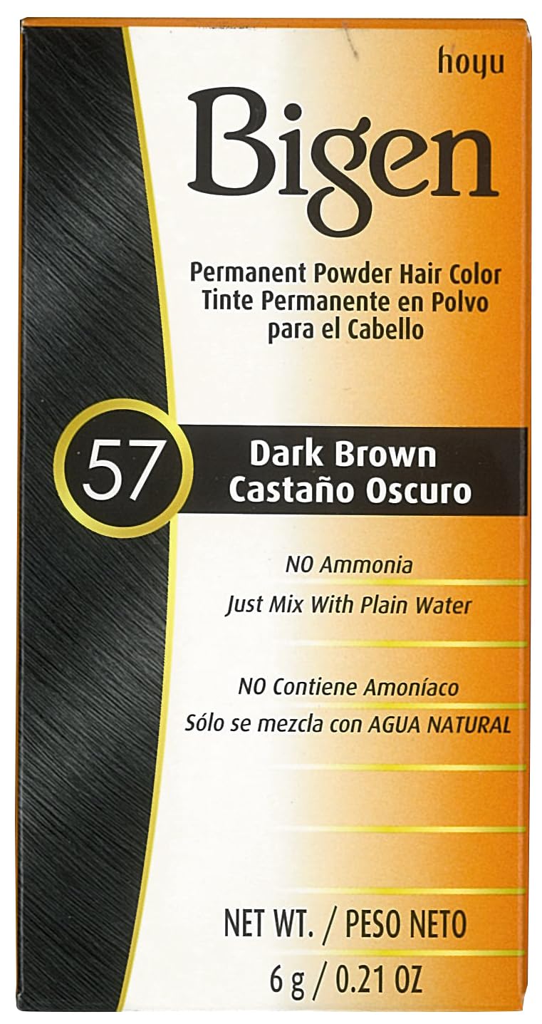 Bigen Permanent Powder Hair Color 57 Dark Brown 1 ea (Pack of 4)