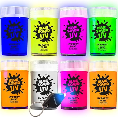 Blue Squid UV Body Paint - Glow in the Dark Body Paint, Neon Face Paint for Glow Party Accessories - Safe, Non-Toxic Black Light Glow Makeup