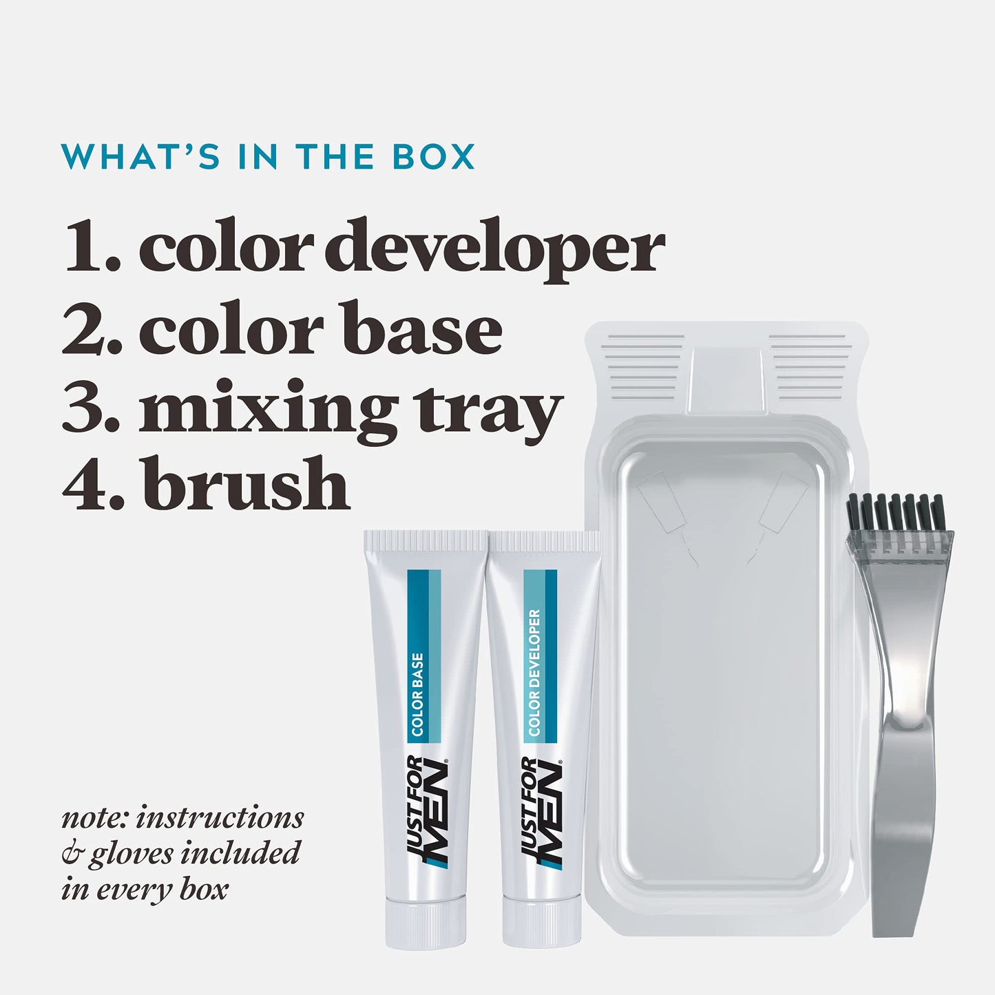 Just For Men Mustache & Beard, Beard Dye for Men with Brush Included, With Keratin Biotin Aloe and Coconut Oil for Healthy Facial Hair - Light Brown