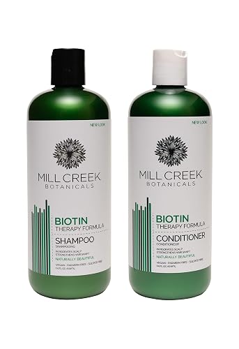 Mill Creek Botanicals Biotin Shampoo and Conditioner Hair Growth Bundle