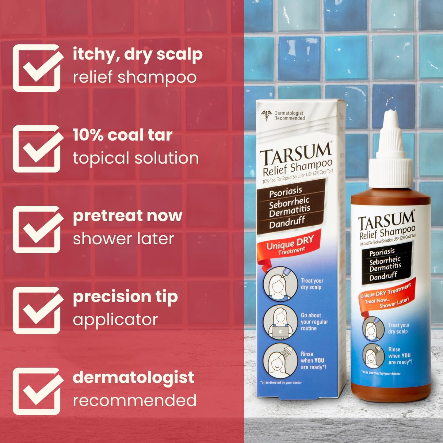 Tarsum Extra Strength Psoriasis Shampoo - Coal Tar Shampoo and Conditioner for Scalp Psoriasis, Seborrheic Dermatitis, Severe Dandruff, & Eczema
