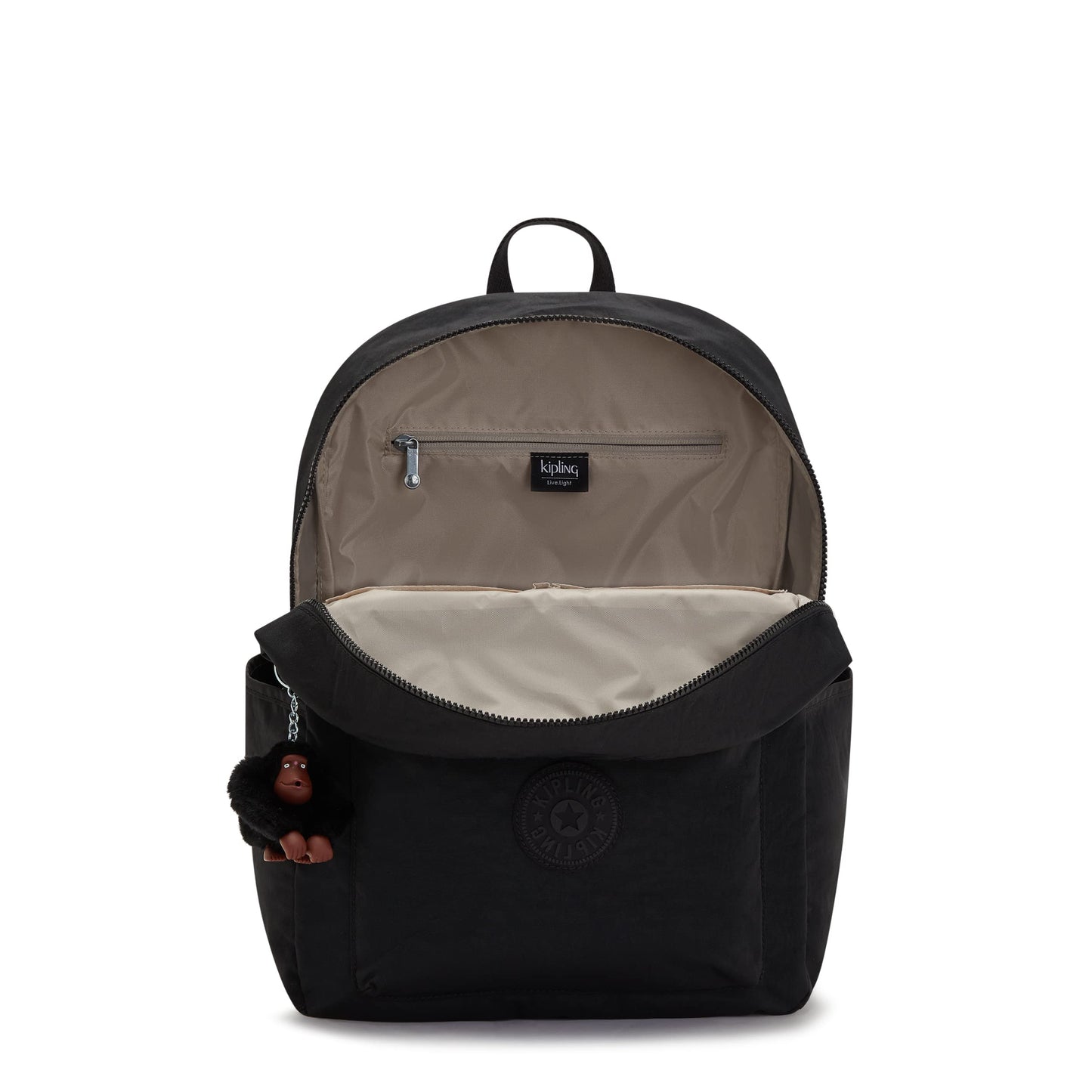 Kipling Women's Bennett, Lightweight, Minimal, Nylon Laptop Backpack, Black Tonal, 12''L x 15''H x 6.25''D,KI2151