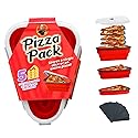 The Perfect Pizza Pack™ - Reusable Pizza Storage Container with 5 Microwavable Serving Trays - BPA-Free Adjustable Pizza Slice Container to Organize…