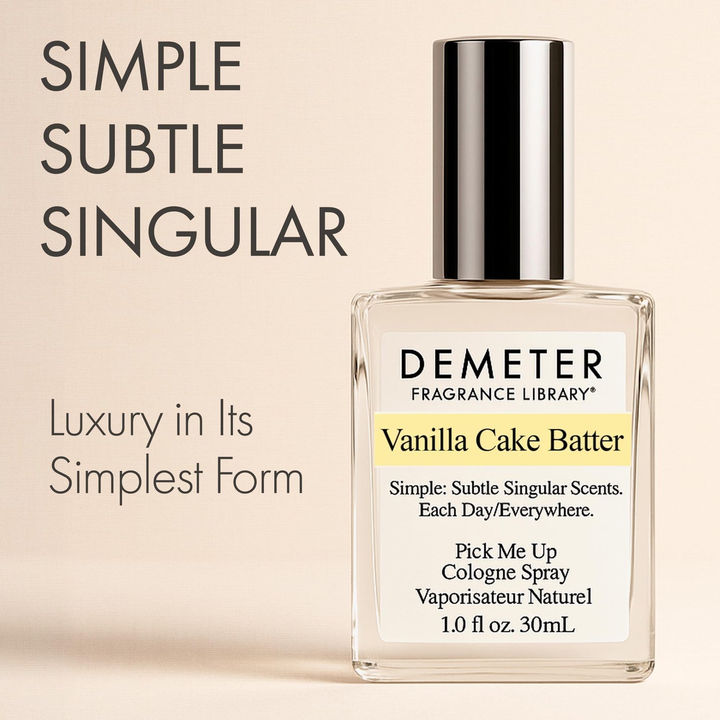 DEMETER Natural Perfume Spray Cologne for Women, Vanilla Cake Batter, 1 oz