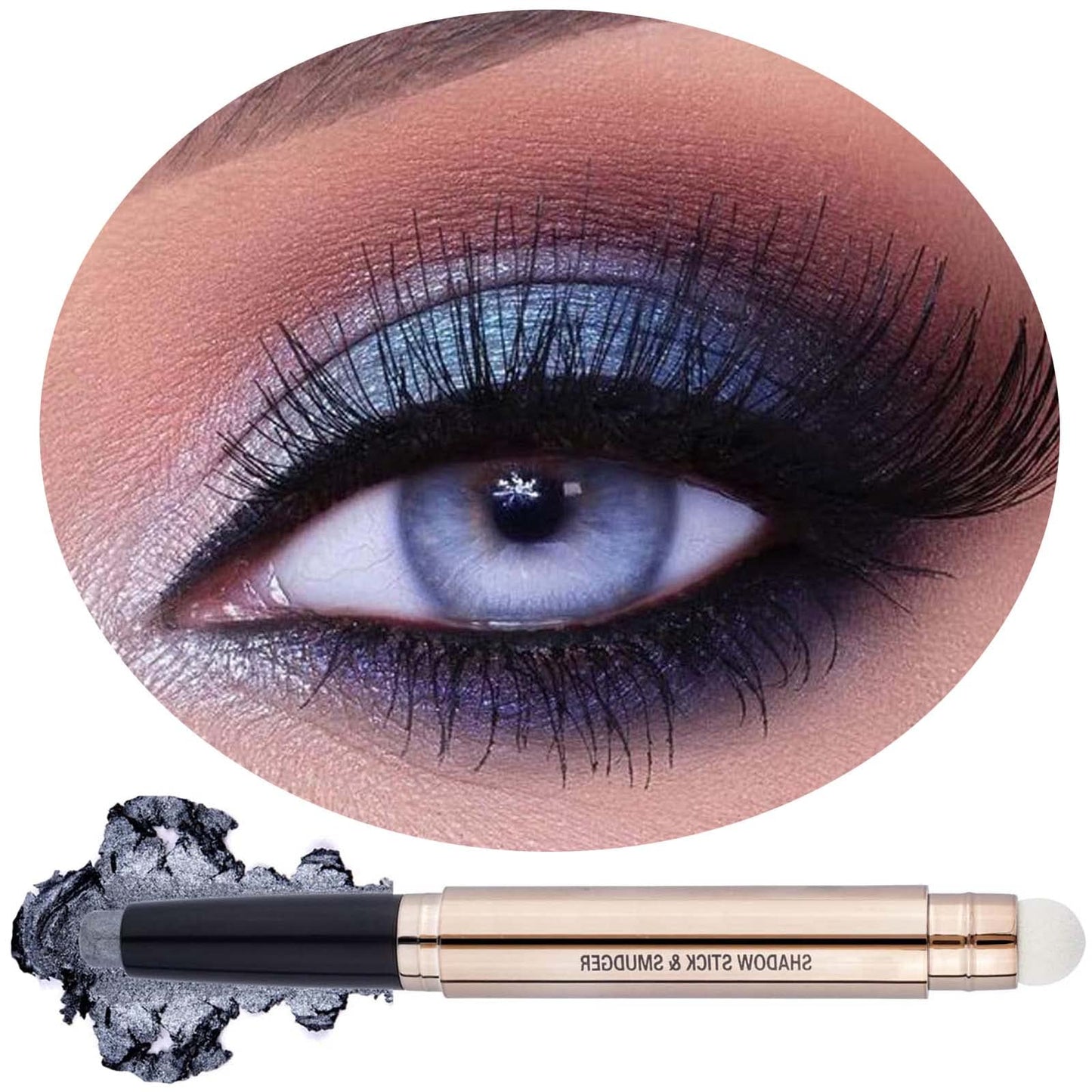 Daeuwiutr Gray Silver Smokey Eyeshadow Stick Cream Shimmer Smooth Glitter Eye Shadow Pencil Hypoallerge Waterproof Long Lasting Eyeshadow Pen