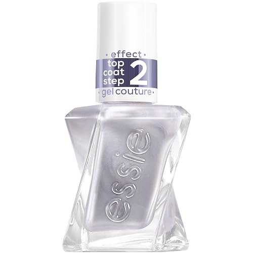 essie Gel Couture Gel-like Nail Polish, Vegan, Metallic Glaze Top Coat Nail Polish, Glazed Chrome, 0.46 fl oz Beauty & Personal Care essie