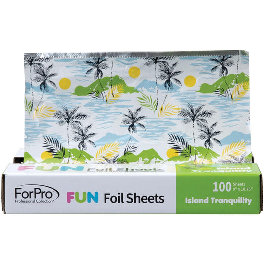 ForPro FUN Island Tranquility 9" Foil Sheets, Aluminum Hair Foils for Color Application and Highlighting Services, Food Safe, Pop-Up Dispenser, 9” W x Beauty & Personal Care ForPro Professional Collection