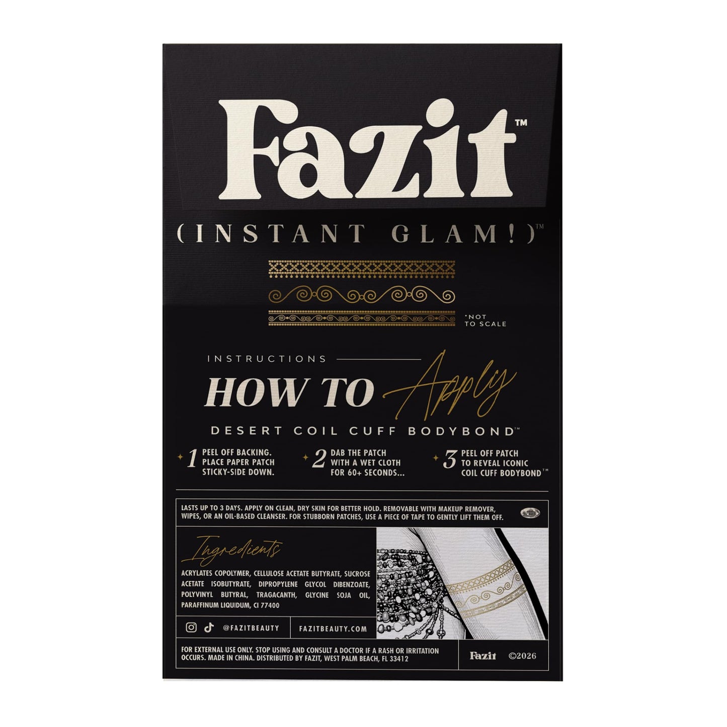 Fazit Makeup Patches - Desert Coil Cuff Bodybond - Glow Up Make-Up Patches - Cute Glitter Makeup Accessories for Women - Cosmetic Body Glitter