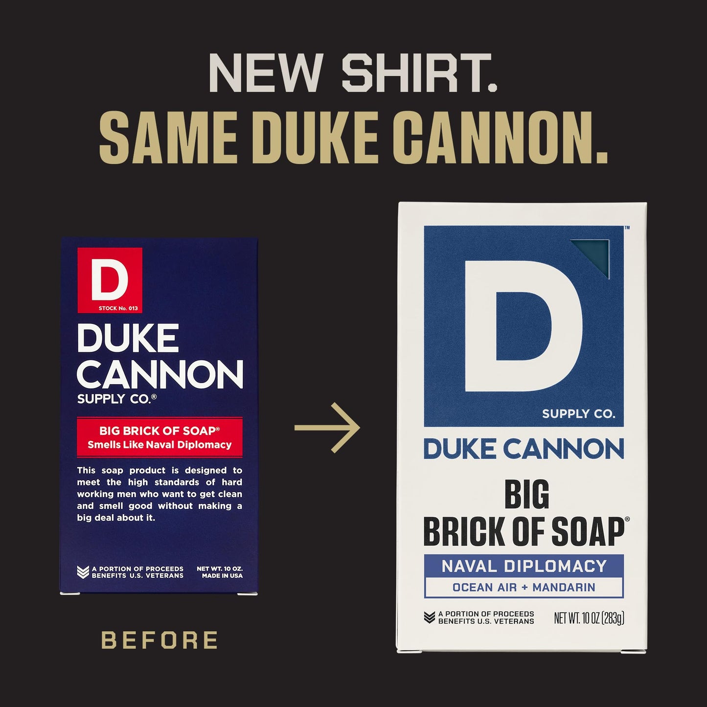 Duke Cannon Naval Diplomacy Big Brick of Soap - Ocean Air and Mandarin Scent - 10oz Bar Soap for Men Long -Lasting - Triple-Milled - Moisturizing